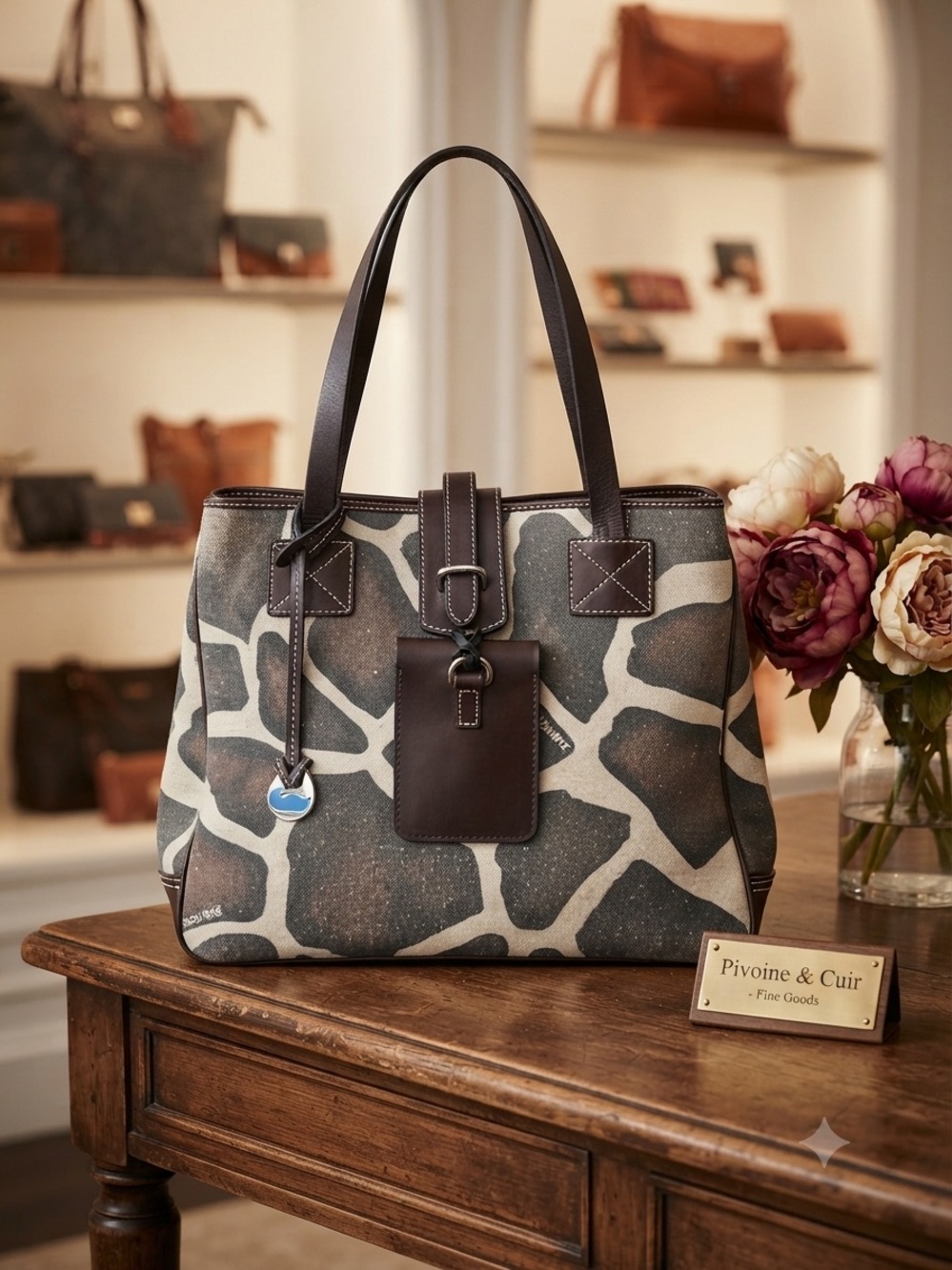 Dooney & Bourke African Safari giraffe-print canvas tote